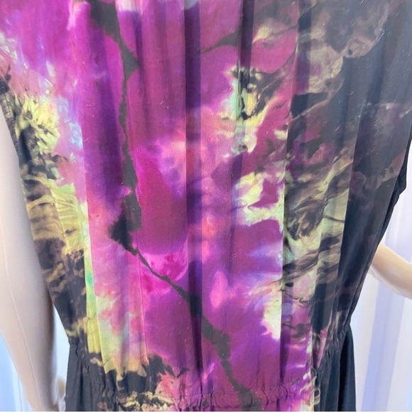 Handmade tie dye dress ruffle sleeveless lightning galaxy XXL purple - Picture 10 of 14